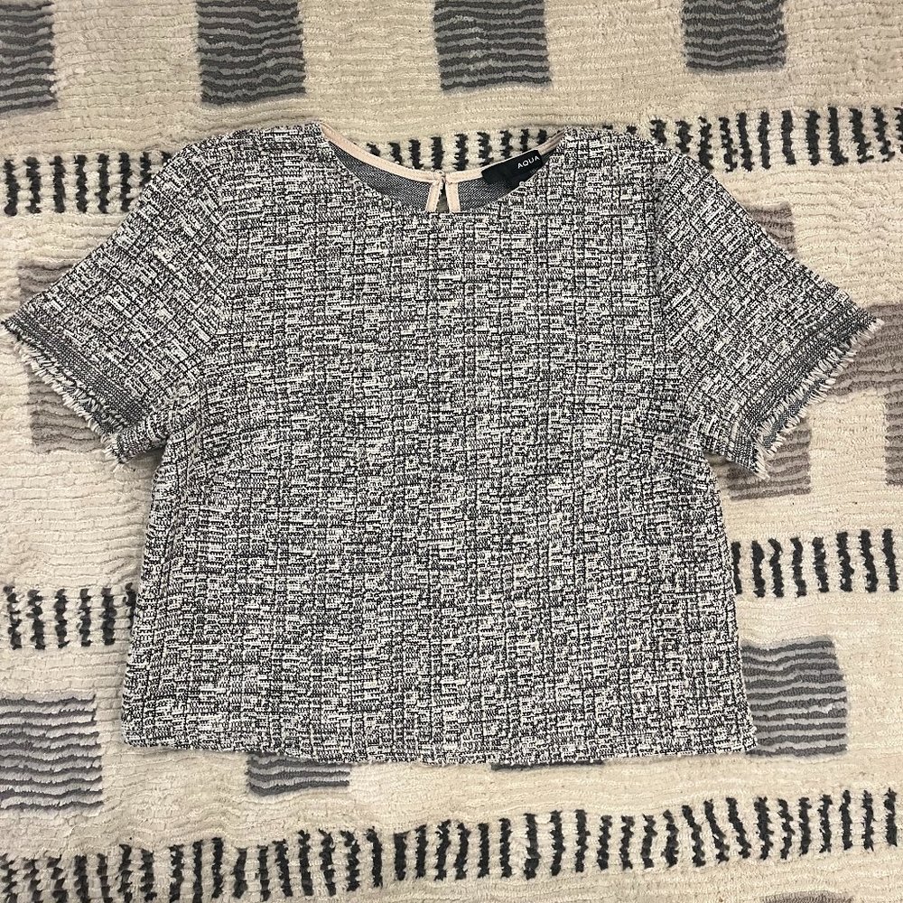 Aqua Tweed Top